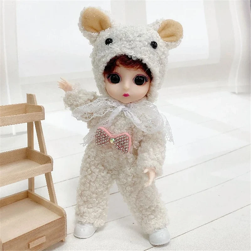 16cm Prinzessin BJD 1/12 Puppe mit Kleidung und Schuhen Bewegliche 13 Gelenke Süßes süßes Gesicht Mädchen Geschenk Kinderspielzeug