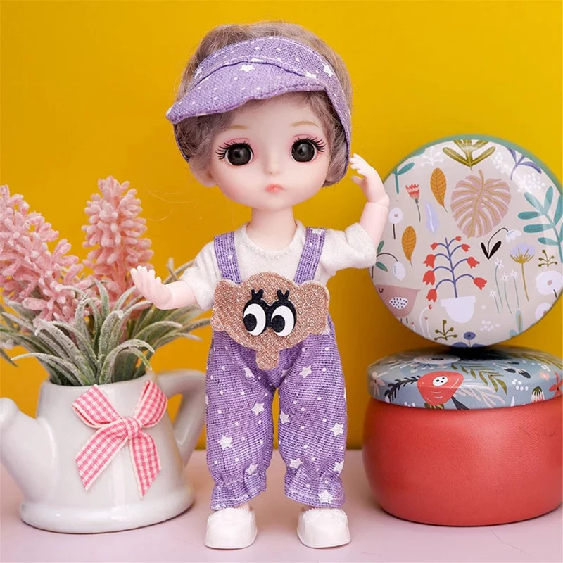 16cm Prinzessin BJD 1/12 Puppe mit Kleidung und Schuhen Bewegliche 13 Gelenke Süßes süßes Gesicht Mädchen Geschenk Kinderspielzeug