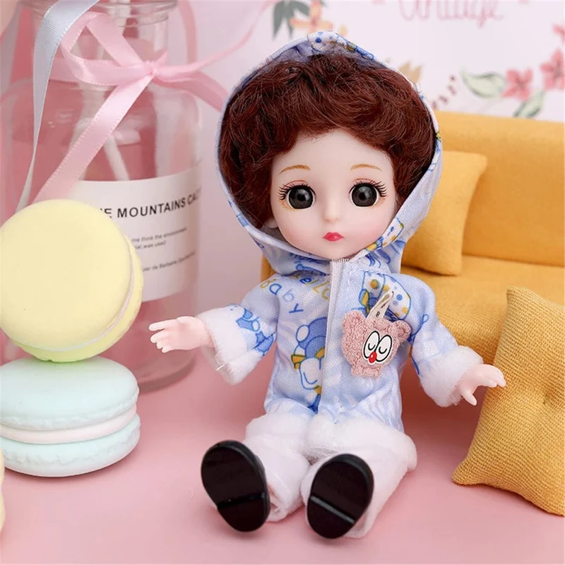 16cm Prinzessin BJD 1/12 Puppe mit Kleidung und Schuhen Bewegliche 13 Gelenke Süßes süßes Gesicht Mädchen Geschenk Kinderspielzeug
