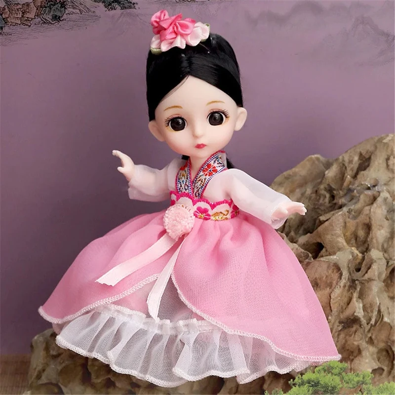 16cm Prinzessin BJD 1/12 Puppe mit Kleidung und Schuhen Bewegliche 13 Gelenke Süßes süßes Gesicht Mädchen Geschenk Kinderspielzeug