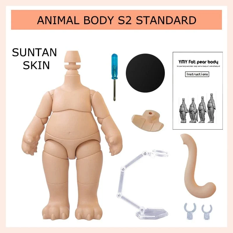 Bewegliches Gelenk Ymy Puppe Dicker Tierkörper Katzenfuß Tierschwanz Puppe Körperzubehör ersetzen Für Nendoroids, Ob11, Gsc, Obitsu 11