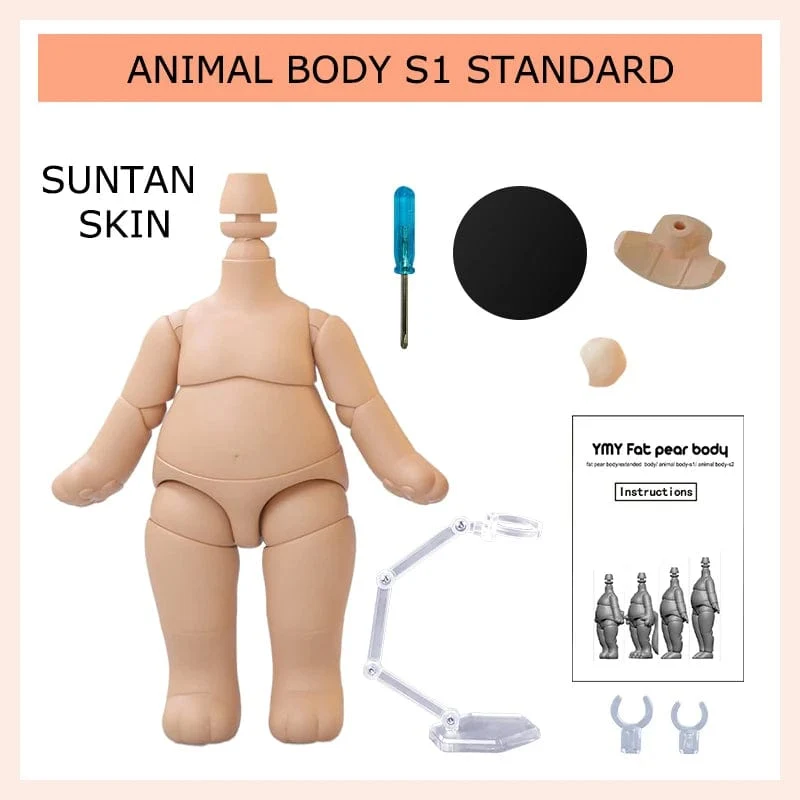 Bewegliches Gelenk Ymy Puppe Dicker Tierkörper Katzenfuß Tierschwanz Puppe Körperzubehör ersetzen Für Nendoroids, Ob11, Gsc, Obitsu 11