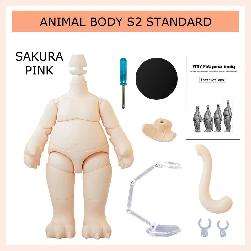 Bewegliches Gelenk Ymy Puppe Dicker Tierkörper Katzenfuß Tierschwanz Puppe Körperzubehör ersetzen Für Nendoroids, Ob11, Gsc, Obitsu 11