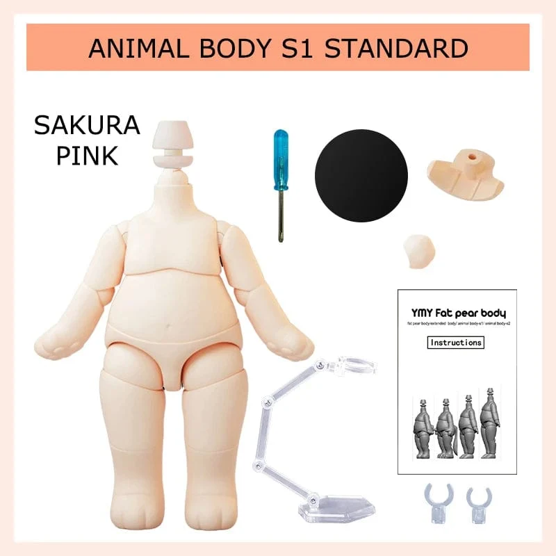 Bewegliches Gelenk Ymy Puppe Dicker Tierkörper Katzenfuß Tierschwanz Puppe Körperzubehör ersetzen Für Nendoroids, Ob11, Gsc, Obitsu 11