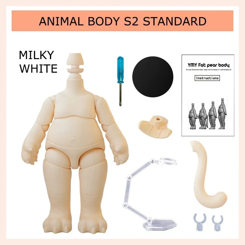 Bewegliches Gelenk Ymy Puppe Dicker Tierkörper Katzenfuß Tierschwanz Puppe Körperzubehör ersetzen Für Nendoroids, Ob11, Gsc, Obitsu 11