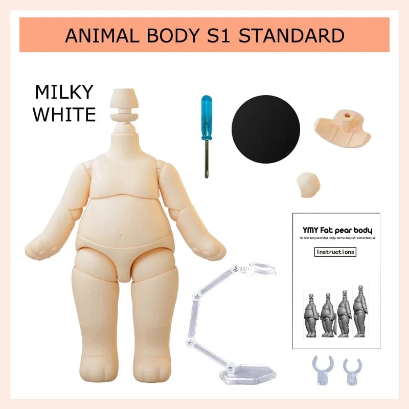 Bewegliches Gelenk Ymy Puppe Dicker Tierkörper Katzenfuß Tierschwanz Puppe Körperzubehör ersetzen Für Nendoroids, Ob11, Gsc, Obitsu 11