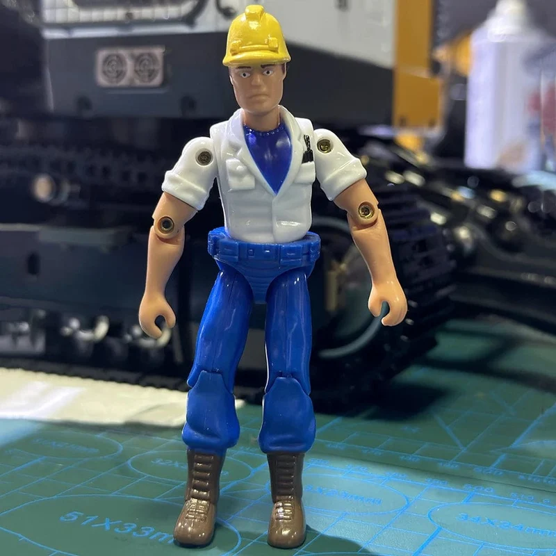 100MM Arbeitersoldat-Kuriermodell 3.94 Zoll abnehmbare drehbare Kabinenpuppe für 1/146 RC Baggerkabine 1/18 Anhängerkabine Modellspielzeug