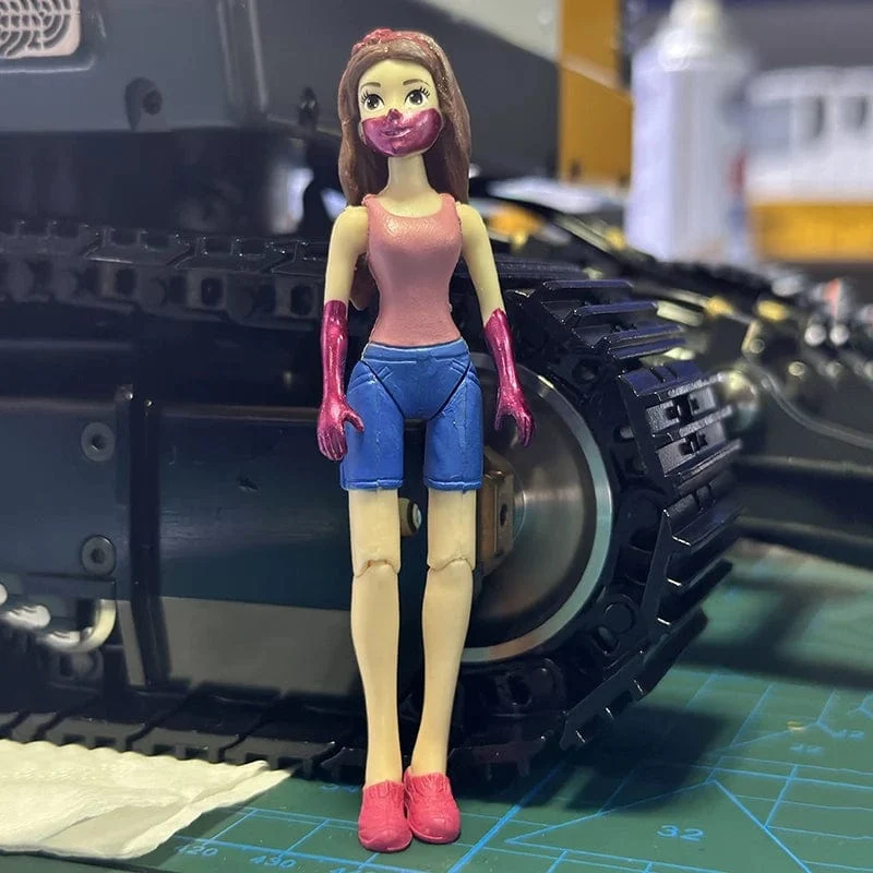 100MM Arbeitersoldat-Kuriermodell 3.94 Zoll abnehmbare drehbare Kabinenpuppe für 1/146 RC Baggerkabine 1/18 Anhängerkabine Modellspielzeug