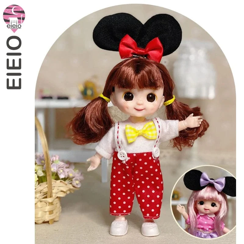 Neue BjD 16CM Puppe für Gitls 13 bewegliche Gelenke süßes Gesicht und blaue Augen mit Kleidung Schuhe Mini Puppen Mädchen Geschenk für Mädchen DIY Spielzeug