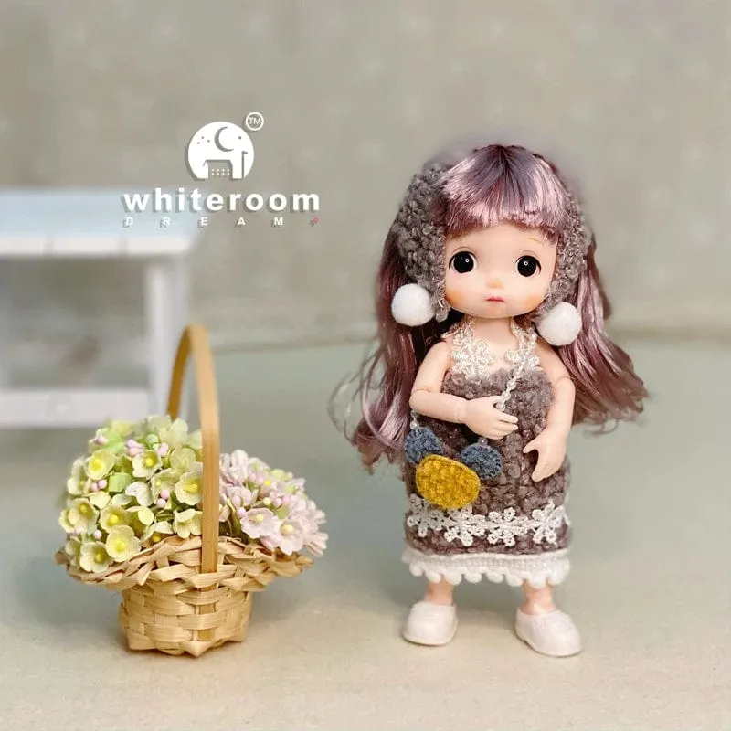 Neue BjD 16CM Puppe für Gitls 13 bewegliche Gelenke süßes Gesicht und blaue Augen mit Kleidung Schuhe Mini Puppen Mädchen Geschenk für Mädchen DIY Spielzeug