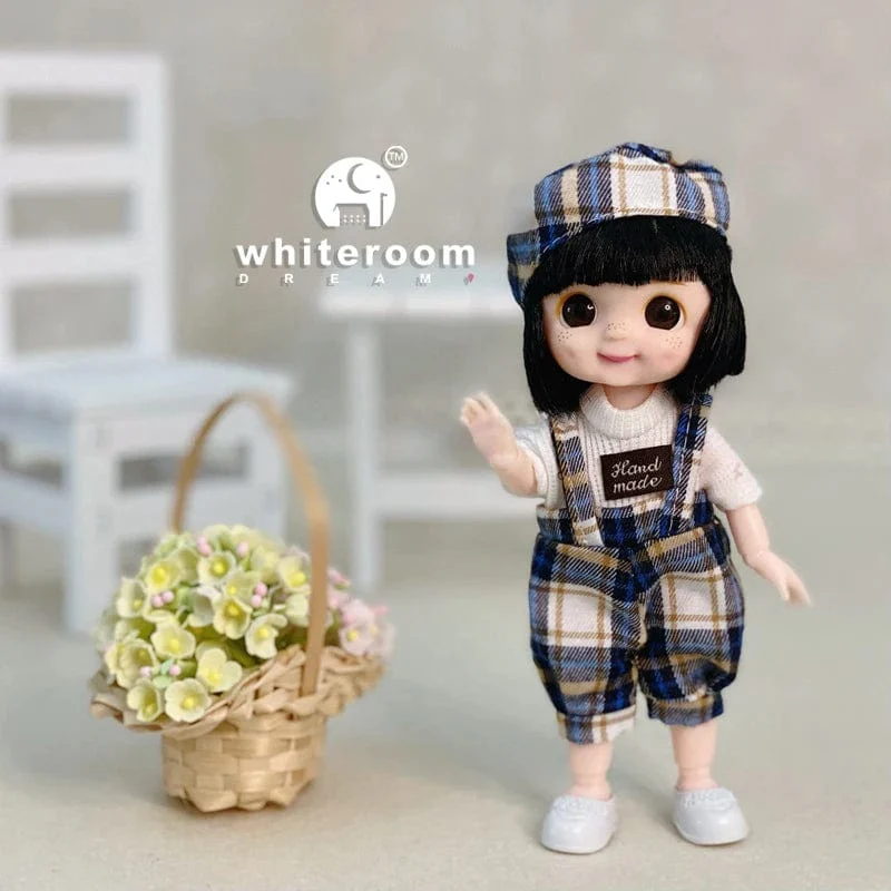 Neue BjD 16CM Puppe für Gitls 13 bewegliche Gelenke süßes Gesicht und blaue Augen mit Kleidung Schuhe Mini Puppen Mädchen Geschenk für Mädchen DIY Spielzeug