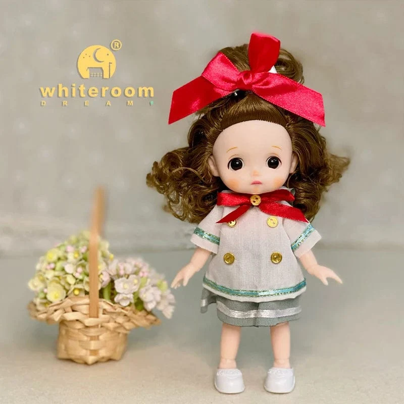 Neue BjD 16CM Puppe für Gitls 13 bewegliche Gelenke süßes Gesicht und blaue Augen mit Kleidung Schuhe Mini Puppen Mädchen Geschenk für Mädchen DIY Spielzeug