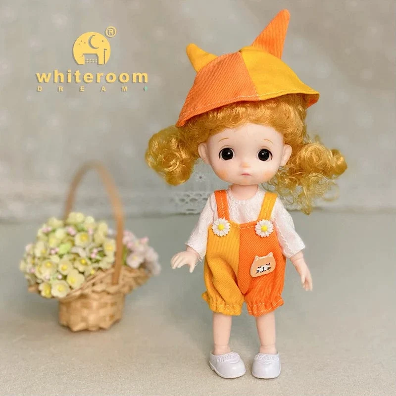 Neue BjD 16CM Puppe für Gitls 13 bewegliche Gelenke süßes Gesicht und blaue Augen mit Kleidung Schuhe Mini Puppen Mädchen Geschenk für Mädchen DIY Spielzeug