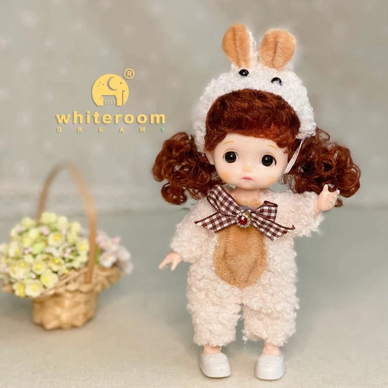 Neue BjD 16CM Puppe für Gitls 13 bewegliche Gelenke süßes Gesicht und blaue Augen mit Kleidung Schuhe Mini Puppen Mädchen Geschenk für Mädchen DIY Spielzeug