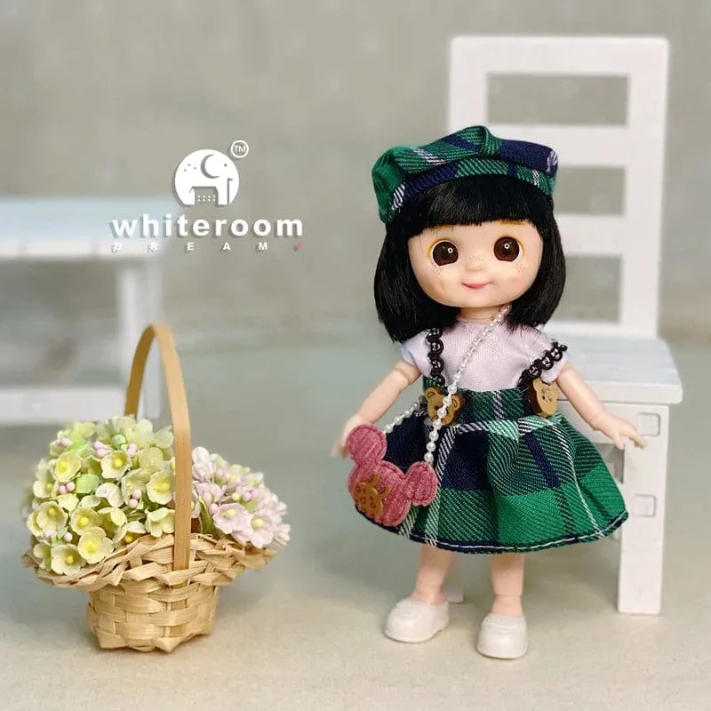 Neue BjD 16CM Puppe für Gitls 13 bewegliche Gelenke süßes Gesicht und blaue Augen mit Kleidung Schuhe Mini Puppen Mädchen Geschenk für Mädchen DIY Spielzeug