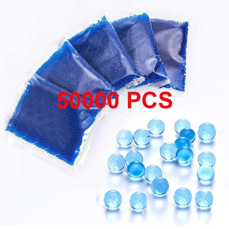5er Pack 50000 Stück Spielzeugpistolenkugeln Gelkugeln Blaster Munition 7-8 mm Wasserbälle Perlen Gel Blaster Gun Kinderspielzeug