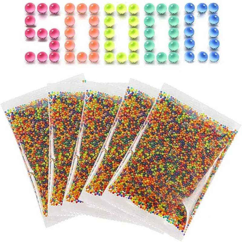 5er Pack 50000 Stück Spielzeugpistolenkugeln Gelkugeln Blaster Munition 7-8 mm Wasserbälle Perlen Gel Blaster Gun Kinderspielzeug