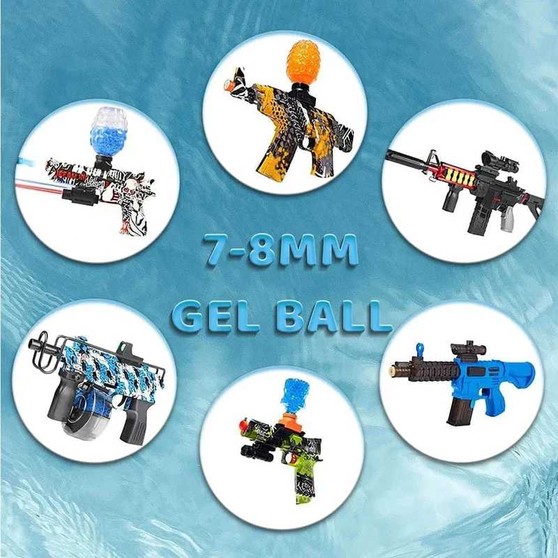 5er Pack 50000 Stück Spielzeugpistolenkugeln Gelkugeln Blaster Munition 7-8 mm Wasserbälle Perlen Gel Blaster Gun Kinderspielzeug