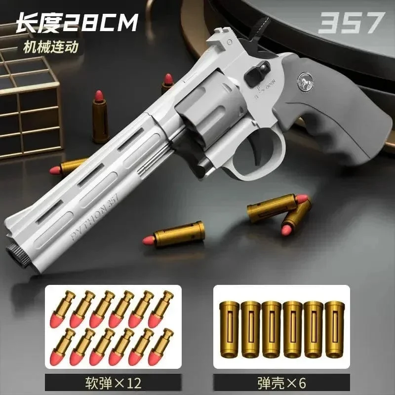 Magnum Zp-5 357 Langer Revolver aus Legierung, weiche Kugel, kann abgefeuert werden, Pistole, Jungensimulation, Spielzeug, Repetierpistole, Geschenke für Kinder
