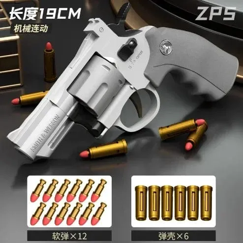 Magnum Zp-5 357 Langer Revolver aus Legierung, weiche Kugel, kann abgefeuert werden, Pistole, Jungensimulation, Spielzeug, Repetierpistole, Geschenke für Kinder