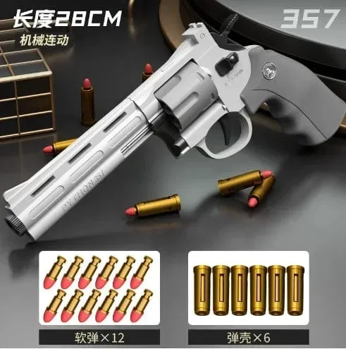 Magnum Zp-5 357 Langer Revolver aus Legierung, weiche Kugel, kann abgefeuert werden, Pistole, Jungensimulation, Spielzeug, Repetierpistole, Geschenke für Kinder