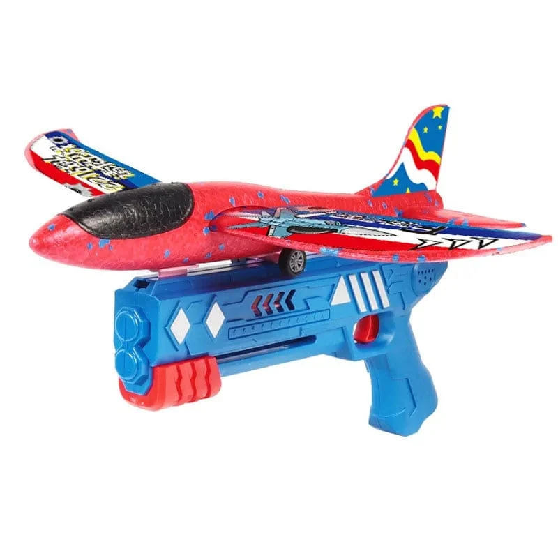 Schaumflugzeug 10M Launcher Katapult Segelflugzeug Flugzeug Pistole Spielzeug Kinder Outdoor Spiel Blase Modell Schießen Fly Kreisverkehr Spielzeug