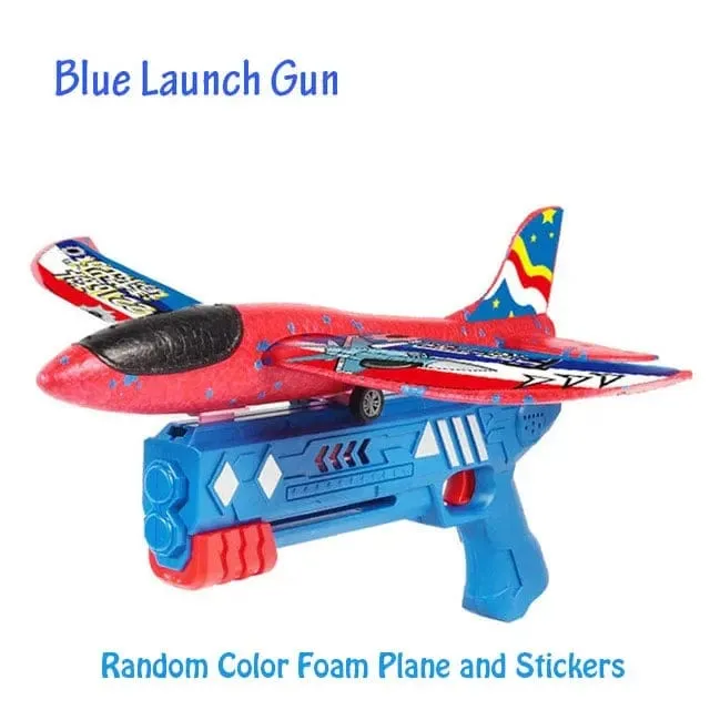 Schaumflugzeug 10M Launcher Katapult Segelflugzeug Flugzeug Pistole Spielzeug Kinder Outdoor Spiel Blase Modell Schießen Fly Kreisverkehr Spielzeug