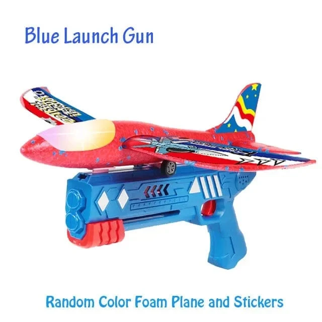 Schaumflugzeug 10M Launcher Katapult Segelflugzeug Flugzeug Pistole Spielzeug Kinder Outdoor Spiel Blase Modell Schießen Fly Kreisverkehr Spielzeug