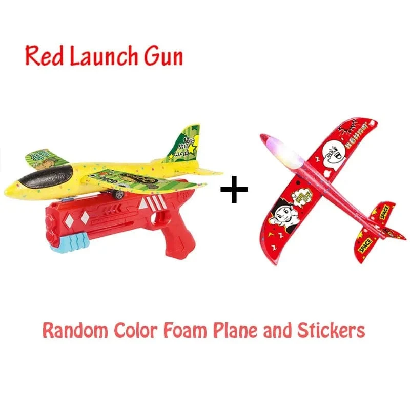 Schaumflugzeug 10M Launcher Katapult Segelflugzeug Flugzeug Pistole Spielzeug Kinder Outdoor Spiel Blase Modell Schießen Fly Kreisverkehr Spielzeug