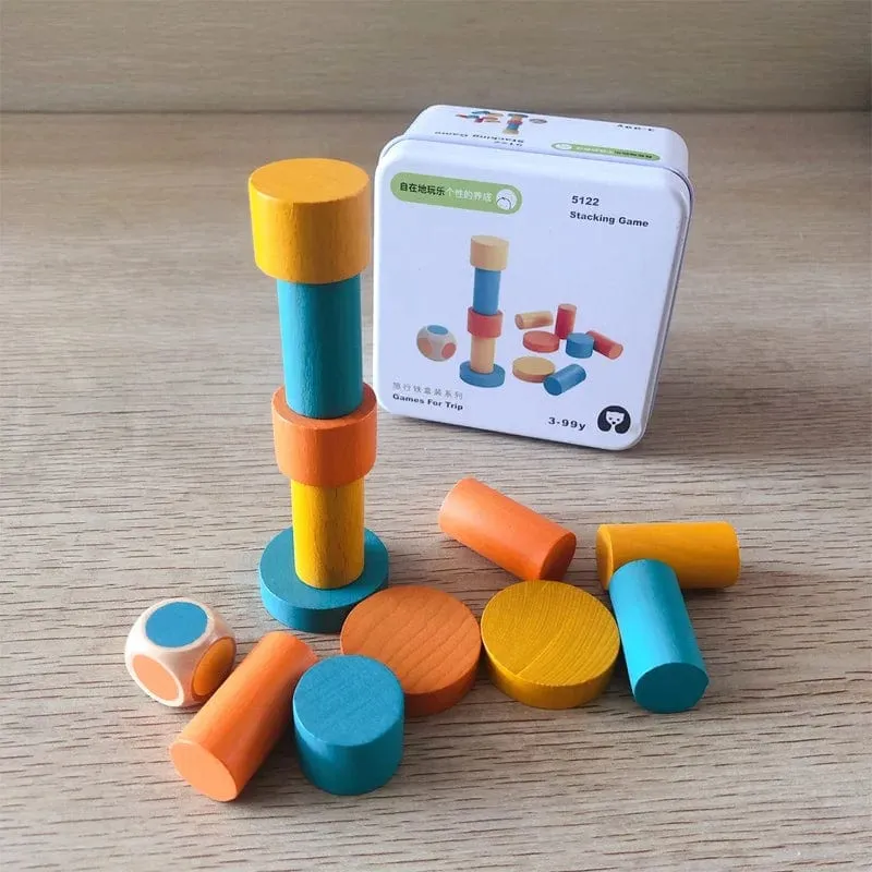 Kinder Holzpuzzle Domino Tangram Spielzeug Frühes Lernen Bildung Intelligenz Kinder Interaktives Spiel Spielzeug mit Kleinkasten
