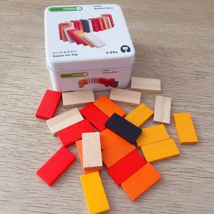 Kinder Holzpuzzle Domino Tangram Spielzeug Frühes Lernen Bildung Intelligenz Kinder Interaktives Spiel Spielzeug mit Kleinkasten