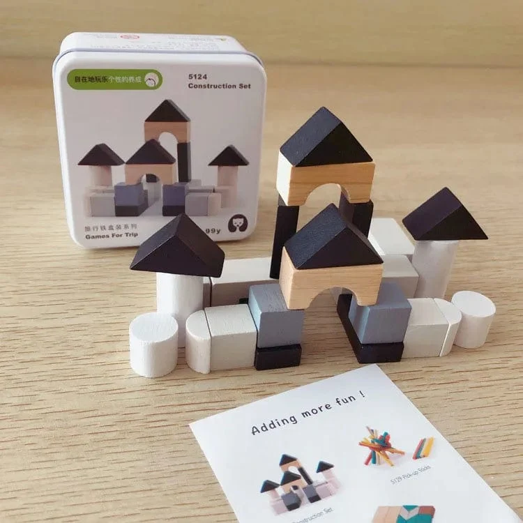 Kinder Holzpuzzle Domino Tangram Spielzeug Frühes Lernen Bildung Intelligenz Kinder Interaktives Spiel Spielzeug mit Kleinkasten