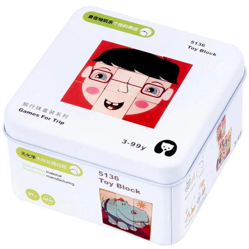Kinder Holzpuzzle Domino Tangram Spielzeug Frühes Lernen Bildung Intelligenz Kinder Interaktives Spiel Spielzeug mit Kleinkasten