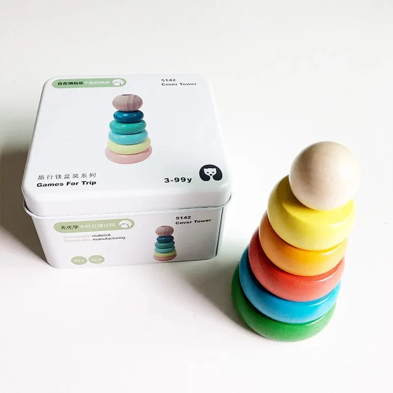 Kinder Holzpuzzle Domino Tangram Spielzeug Frühes Lernen Bildung Intelligenz Kinder Interaktives Spiel Spielzeug mit Kleinkasten