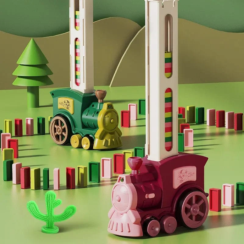 100 stücke Dominosteine ​​Blöcke Zug Kunststoff Spielzeug Kinder Frühe Pädagogische Dominosteine ​​Flugzeug Spiele Für Kinder Junge Mädchen Weihnachten Geschenk