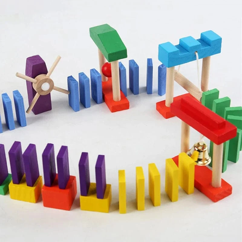 Montessori Holzspielzeug Domino Institution Zubehör Orgelblöcke Set Hand-Auge-Koordination Dominosteine ​​Spiele Kinder Lernspielzeug