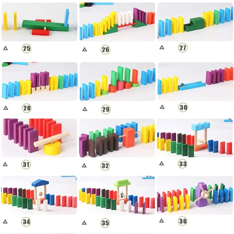 Montessori Holzspielzeug Domino Institution Zubehör Orgelblöcke Set Hand-Auge-Koordination Dominosteine ​​Spiele Kinder Lernspielzeug