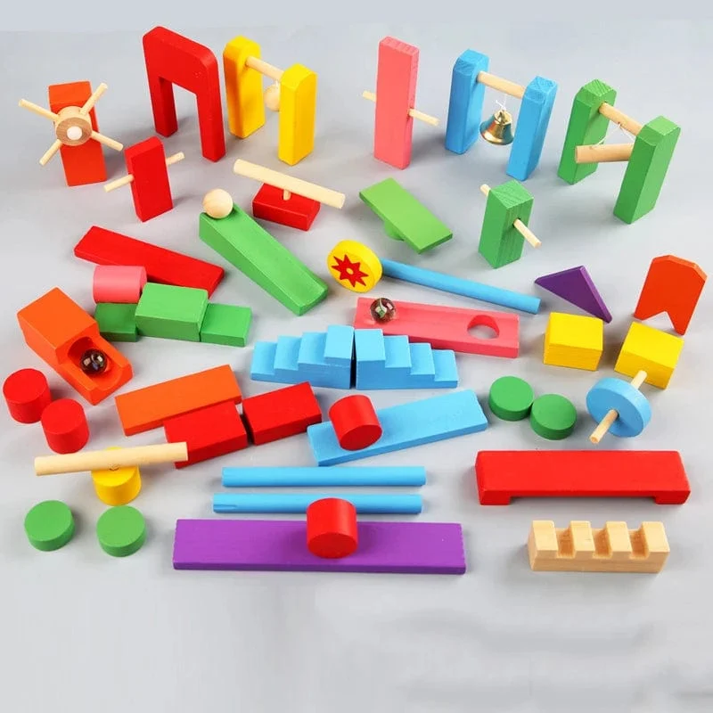 Montessori Holzspielzeug Domino Institution Zubehör Orgelblöcke Set Hand-Auge-Koordination Dominosteine ​​Spiele Kinder Lernspielzeug