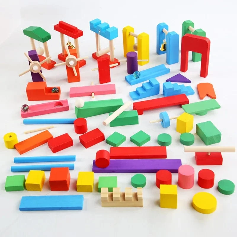 Montessori Holzspielzeug Domino Institution Zubehör Orgelblöcke Set Hand-Auge-Koordination Dominosteine ​​Spiele Kinder Lernspielzeug