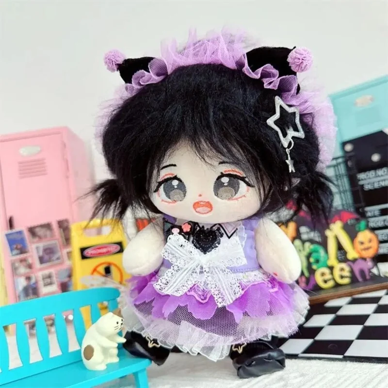 1Set Handgemachte 10/20cm Puppe Kleidung Maid Kleid Stirnband Schürze Kpop Plüsch Puppen Outfit Spielzeug Baby Puppe der Zubehör Cos Anzug