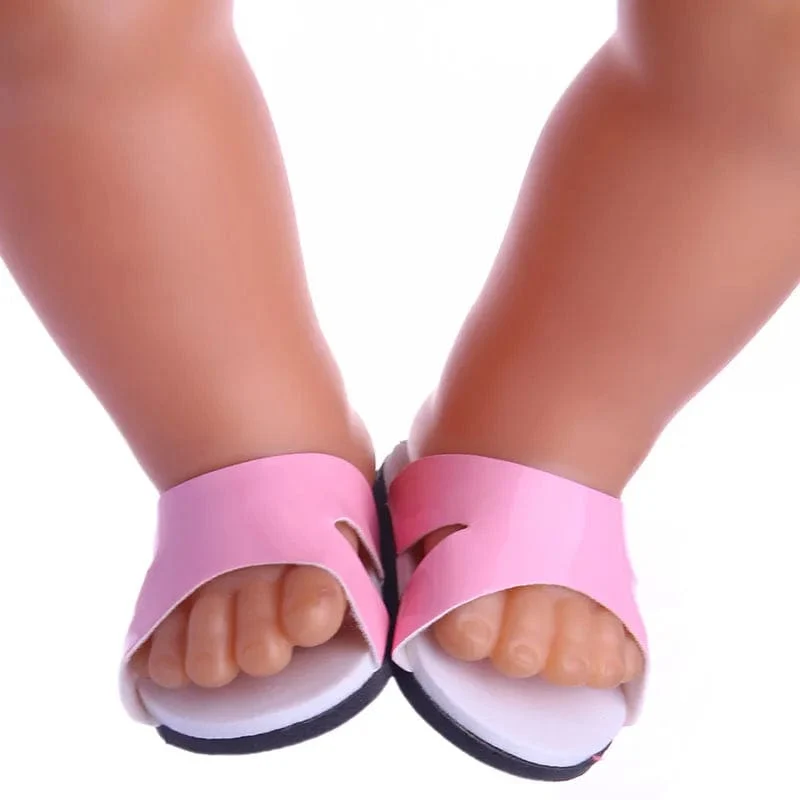 7 CM Puppe Schuhe Sandale Für 43 CM Geboren Baby Puppe Kleidung Zubehör 18 Zoll Amerikanische Puppe Mädchen Spielzeug unserer Generation Geschenk