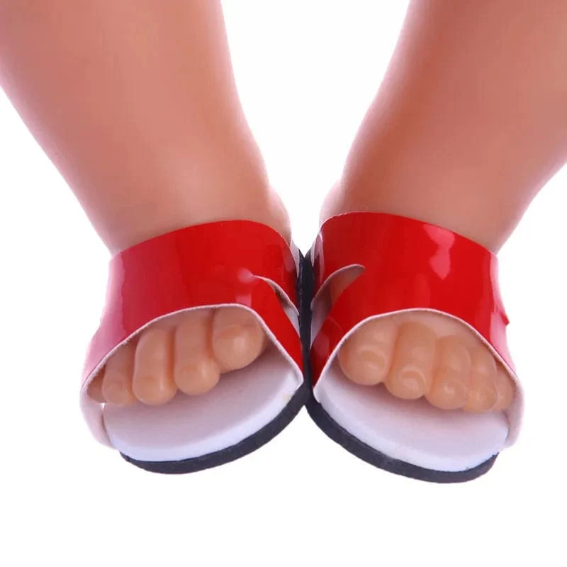 7 CM Puppe Schuhe Sandale Für 43 CM Geboren Baby Puppe Kleidung Zubehör 18 Zoll Amerikanische Puppe Mädchen Spielzeug unserer Generation Geschenk