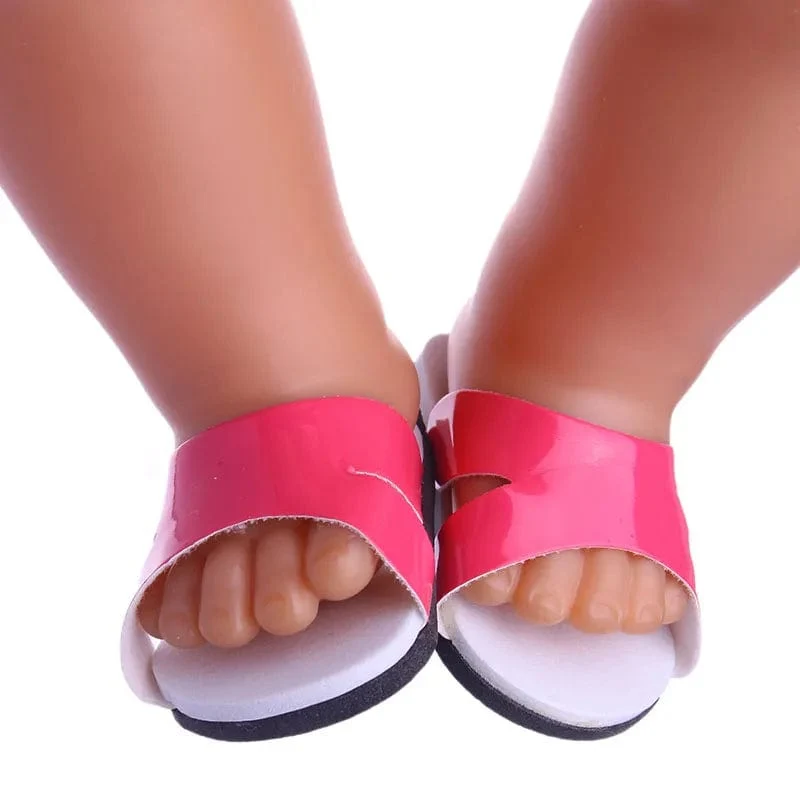 7 CM Puppe Schuhe Sandale Für 43 CM Geboren Baby Puppe Kleidung Zubehör 18 Zoll Amerikanische Puppe Mädchen Spielzeug unserer Generation Geschenk