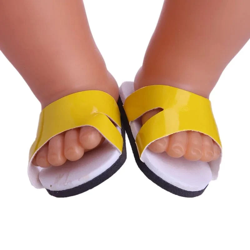 7 CM Puppe Schuhe Sandale Für 43 CM Geboren Baby Puppe Kleidung Zubehör 18 Zoll Amerikanische Puppe Mädchen Spielzeug unserer Generation Geschenk