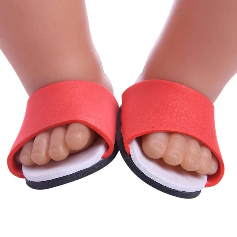 7 CM Puppe Schuhe Sandale Für 43 CM Geboren Baby Puppe Kleidung Zubehör 18 Zoll Amerikanische Puppe Mädchen Spielzeug unserer Generation Geschenk