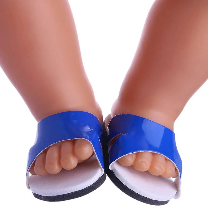 7 CM Puppe Schuhe Sandale Für 43 CM Geboren Baby Puppe Kleidung Zubehör 18 Zoll Amerikanische Puppe Mädchen Spielzeug unserer Generation Geschenk