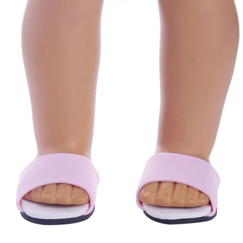 7 CM Puppe Schuhe Sandale Für 43 CM Geboren Baby Puppe Kleidung Zubehör 18 Zoll Amerikanische Puppe Mädchen Spielzeug unserer Generation Geschenk