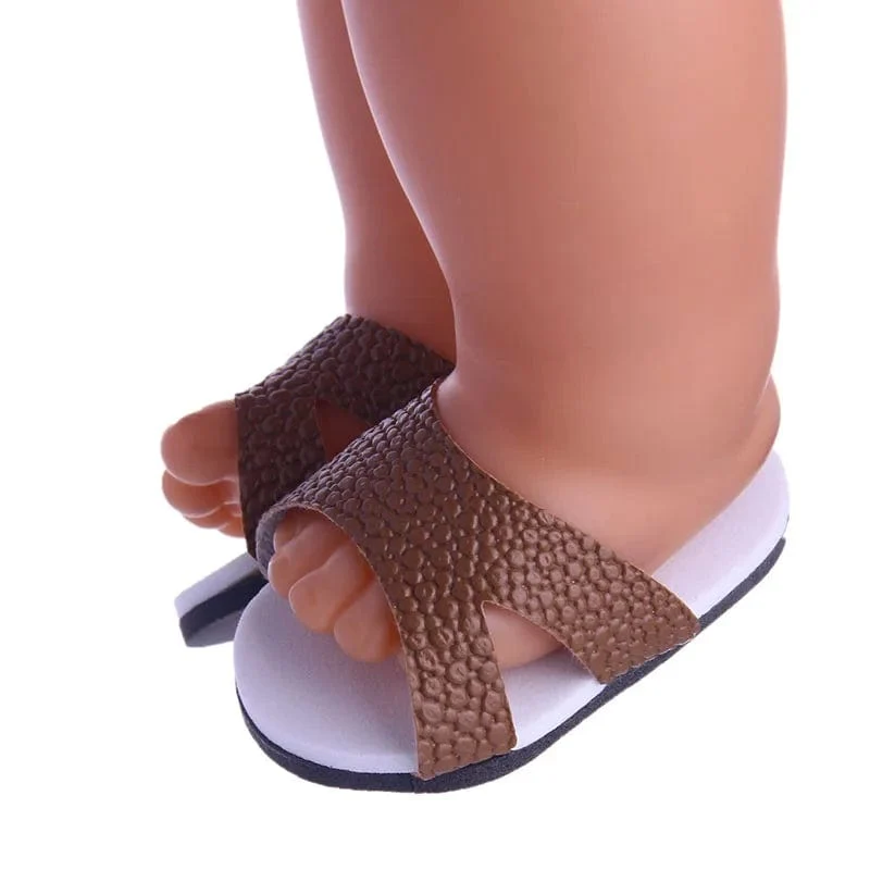 7 CM Puppe Schuhe Sandale Für 43 CM Geboren Baby Puppe Kleidung Zubehör 18 Zoll Amerikanische Puppe Mädchen Spielzeug unserer Generation Geschenk