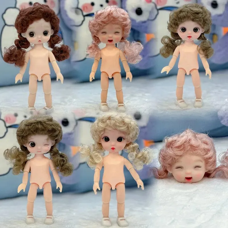 16 cm exquisite Puppe, Puppenspielzeug, 1/8 Bjd, Puppe mit mehreren Gelenken, mit niedlichem Ausdruck, Anziehspielzeug, Geschenke für Kinder