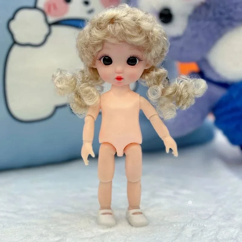 16 cm exquisite Puppe, Puppenspielzeug, 1/8 Bjd, Puppe mit mehreren Gelenken, mit niedlichem Ausdruck, Anziehspielzeug, Geschenke für Kinder